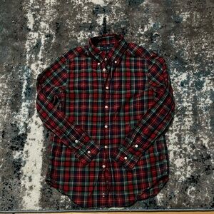 Ralph Lauren Kids Red and Green Plaid Button Down Shirt